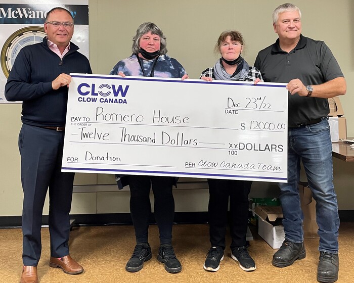 Clow Canada donates $12,000 to Romero House Soup Kitchen